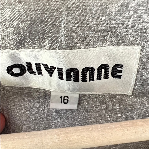 Olivianne Silver Skirt & Jacket Set Bejeweled Sz 16 Mother of the Bride - Picture 4 of 13